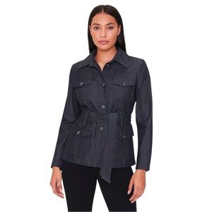 Sandro Paris Belted Stretch Dark Denim Jacket L
Business Casual French Design